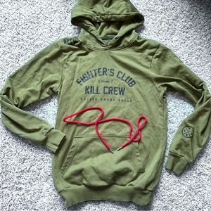 Kill Crew Olive Green Hoodie with Red Drawcord